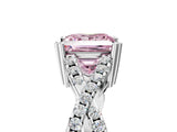 White gold Fancy Pink Princess Cut Diamond Solitaire Ring with Four-Prong Setting and Twisted Pavé Band_22