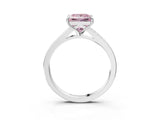 White gold Fancy Pink Princess Cut Diamond Solitaire Ring with Pavé Band and Prong Setting_15
