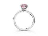 White gold Fancy Pink Princess Cut Diamond Solitaire Ring with Six-Prong Setting and Classic Band_38