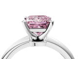 White gold Fancy Pink Princess Cut Diamond Solitaire Ring with Six-Prong Setting and Classic Band_39