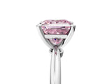 White gold Fancy Pink Princess Cut Diamond Solitaire Ring with Six-Prong Setting and Classic Band_40