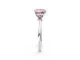 White gold Fancy Pink Princess Cut Diamond Solitaire Ring with Six-Prong Setting and Classic Band_43