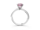 White gold Fancy Pink Princess Cut Diamond Solitaire Ring with Six-Prong Setting and Classic Band_44