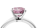 White gold Fancy Pink Princess Cut Diamond Solitaire Ring with Six-Prong Setting and Classic Band_45