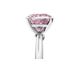 White gold Fancy Pink Princess Cut Diamond Solitaire Ring with Six-Prong Setting and Classic Band_46