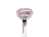 White gold Fancy Pink Princess Cut Diamond Solitaire Ring with Thin Band and Prong Setting_30