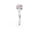 White gold Fancy Pink Princess Cut Diamond Solitaire Ring with Twist Band and Four-Prong Setting_73