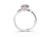 White gold Fancy Pink Princess Cut Diamond Solitaire Ring with Twist Band and Four-Prong Setting_77