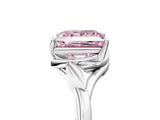 White gold Fancy Pink Princess Cut Diamond Solitaire Ring with Twist Band and Four-Prong Setting_79