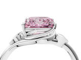 White gold Fancy Pink Princess Cut Diamond Solitaire Ring with Twist Band and Four-Prong Setting_80