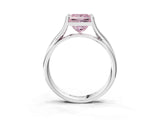 White gold Fancy Pink Princess Cut Diamond Solitaire Twist Band Prong Setting Ring_94