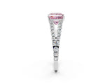 White gold Fancy Pink Princess Cut Diamond Split Shank Pavé Engagement Ring with Four-Prong Setting_31