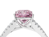 White gold Fancy Pink Princess Cut Diamond Split Shank Pavé Engagement Ring with Four-Prong Setting_33