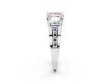 White gold Fancy Pink Princess Cut Diamond Three-Stone Ring with Channel Set Band and Four-Prong Setting_48