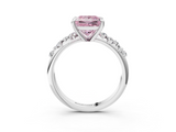 White gold Fancy Pink Princess  Cut Diamond Vine Band with Four-Prong Setting_3