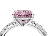 White gold Fancy Pink Princess  Cut Diamond Vine Band with Four-Prong Setting_4