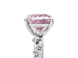 White gold Fancy Pink Princess  Cut Diamond Vine Band with Four-Prong Setting_5