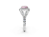 White gold Fancy Pink Princess  Cut Double Halo Split Shank Diamond Ring with Prong Setting_31