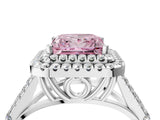 White gold Fancy Pink Princess  Cut Double Halo Split Shank Diamond Ring with Prong Setting_33