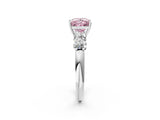 White gold Fancy Pink Princess  Cut Five-Stone Prong Set Diamond Ring with Classic Band_31
