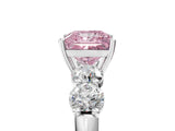 White gold Fancy Pink Princess  Cut Five-Stone Prong Set Diamond Ring with Classic Band_34