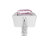 White gold Fancy Pink Princess Cut Halo Diamond Engagement Ring with Split Shank Band and Four-Prong Setting_17