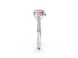 White gold Fancy Pink Princess  Cut Halo Diamond Ring with Channel Set Band and Four-Prong Setting_31