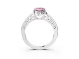 White gold Fancy Pink Princess  Cut Halo Diamond Ring with Channel Set Band and Four-Prong Setting_32