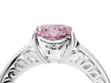 White gold Fancy Pink Princess  Cut Halo Diamond Ring with Channel Set Band and Four-Prong Setting_33