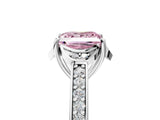 White gold Fancy Pink Princess  Cut Halo Diamond Ring with Channel Set Band and Four-Prong Setting_34