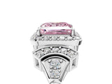 White gold Fancy Pink Princess Cut Halo Diamond Split Shank Engagement Ring with Four-Prong Setting_5