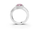 White gold Fancy Pink Princess  Cut Halo Pave Band Four-Prong Ring_32