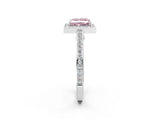 White gold Fancy Pink Princess  Cut Halo Pave Split Shank Prong Setting Ring_46