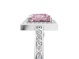 White gold Fancy Pink Princess  Cut Halo Pave Split Shank Prong Setting Ring_49