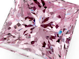 White gold Fancy Pink Princess Cut Halo Round Diamond Solitaire Ring with Pavé Band and Four-Prong Setting_49