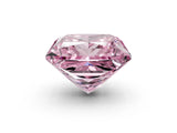 White gold Fancy Pink Princess Cut Halo Round Diamond Solitaire Ring with Pavé Band and Four-Prong Setting_50