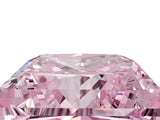 White gold Fancy Pink Princess Cut Halo Round Diamond Solitaire Ring with Pavé Band and Four-Prong Setting_53
