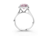 White gold Fancy Pink Princess  Cut Halo Solitaire Engagement Ring with Square Band and Four-Prong Setting_116