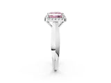 White gold Fancy Pink Princess  Cut Halo Solitaire Engagement Ring with Square Band and Four-Prong Setting_14