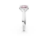 White gold Fancy Pink Princess  Cut Halo Solitaire Engagement Ring with Square Band and Four-Prong Setting_86