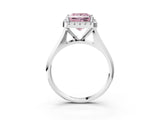 White gold Fancy Pink Princess  Cut Halo Solitaire Engagement Ring with Square Band and Four-Prong Setting_87