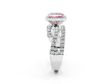 White gold Fancy Pink Princess  Cut Halo Split Shank Prong Setting Ring_39