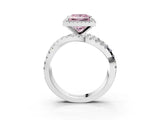 White gold Fancy Pink Princess  Cut Halo Split Shank Prong Setting Ring_52