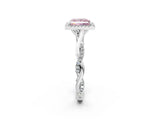 White gold Fancy Pink Princess Cut Halo Twist Band with Four-Prong Setting_14