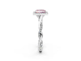 White gold Fancy Pink Princess Cut Halo Twist Band with Four-Prong Setting_75