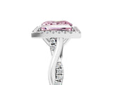 White gold Fancy Pink Princess Cut Halo Twist Band with Four-Prong Setting_77