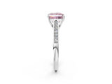 White gold Fancy Pink Princess Cut Solitaire Cathedral Diamond Engagement Ring with Channel-Set Band and Four-Prong Setting_17