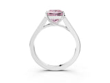 White gold Fancy Pink Princess Cut Solitaire Cathedral Diamond Engagement Ring with Channel-Set Band and Four-Prong Setting_18
