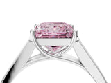 White gold Fancy Pink Princess Cut Solitaire Cathedral Diamond Engagement Ring with Channel-Set Band and Four-Prong Setting_19