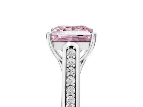 White gold Fancy Pink Princess Cut Solitaire Cathedral Diamond Engagement Ring with Channel-Set Band and Four-Prong Setting_20